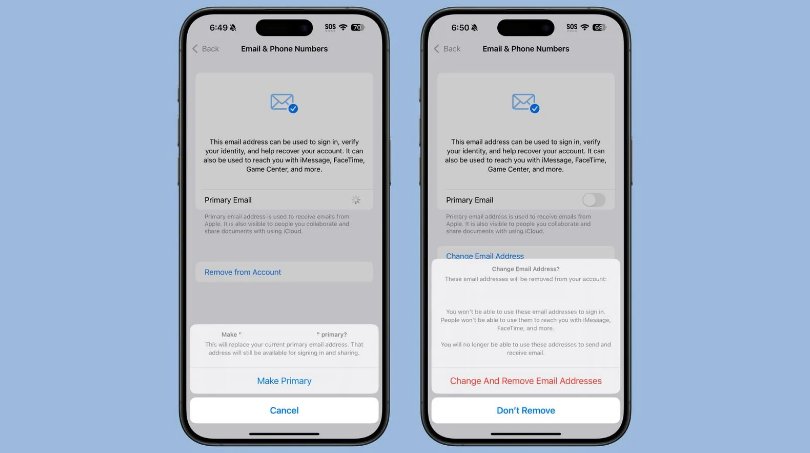 张北苹果手机维修分享苹果 iOS 18.1 支持设置“主要”邮箱地址并更改 iCloud 邮箱 
