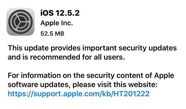 张北苹果手机维修分享iOS12.5.2发布，建议所有老苹果用户安装 